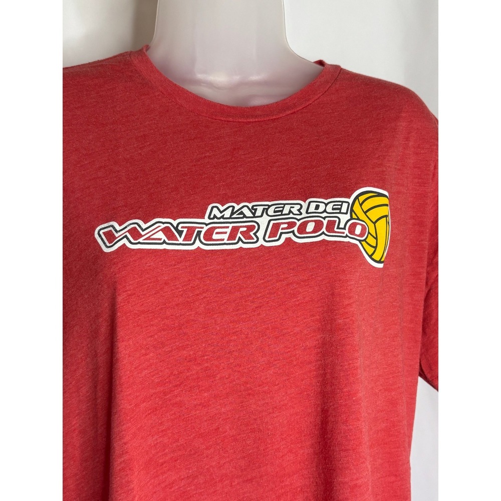 Mater Dei Water Polo Bella Canvas T-Shirt Red Heathered Tri-Blend Tee | Large